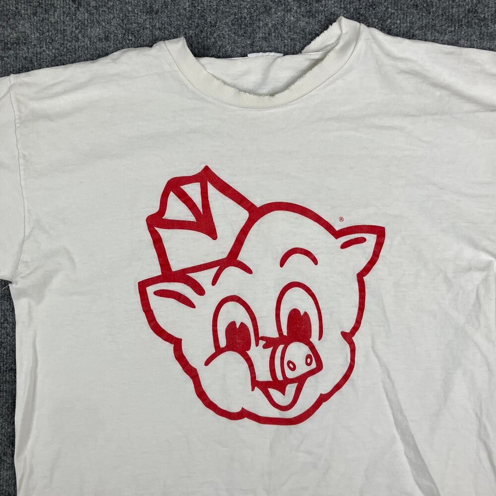 AllSport T-Shirt Mens Size XL White Vintage Pig Graphic Tee Rare Retro 90s